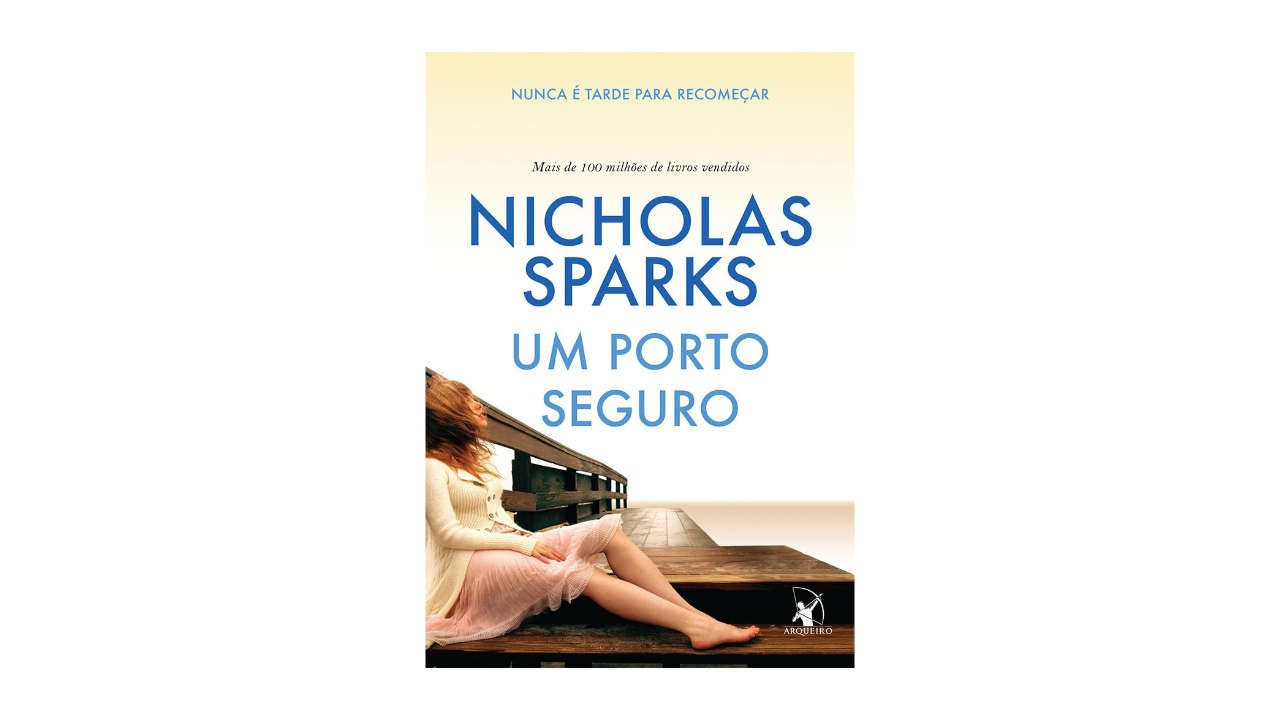 Lista com Livros de Nicholas Sparks (imagem do livro Um Porto Seguro).