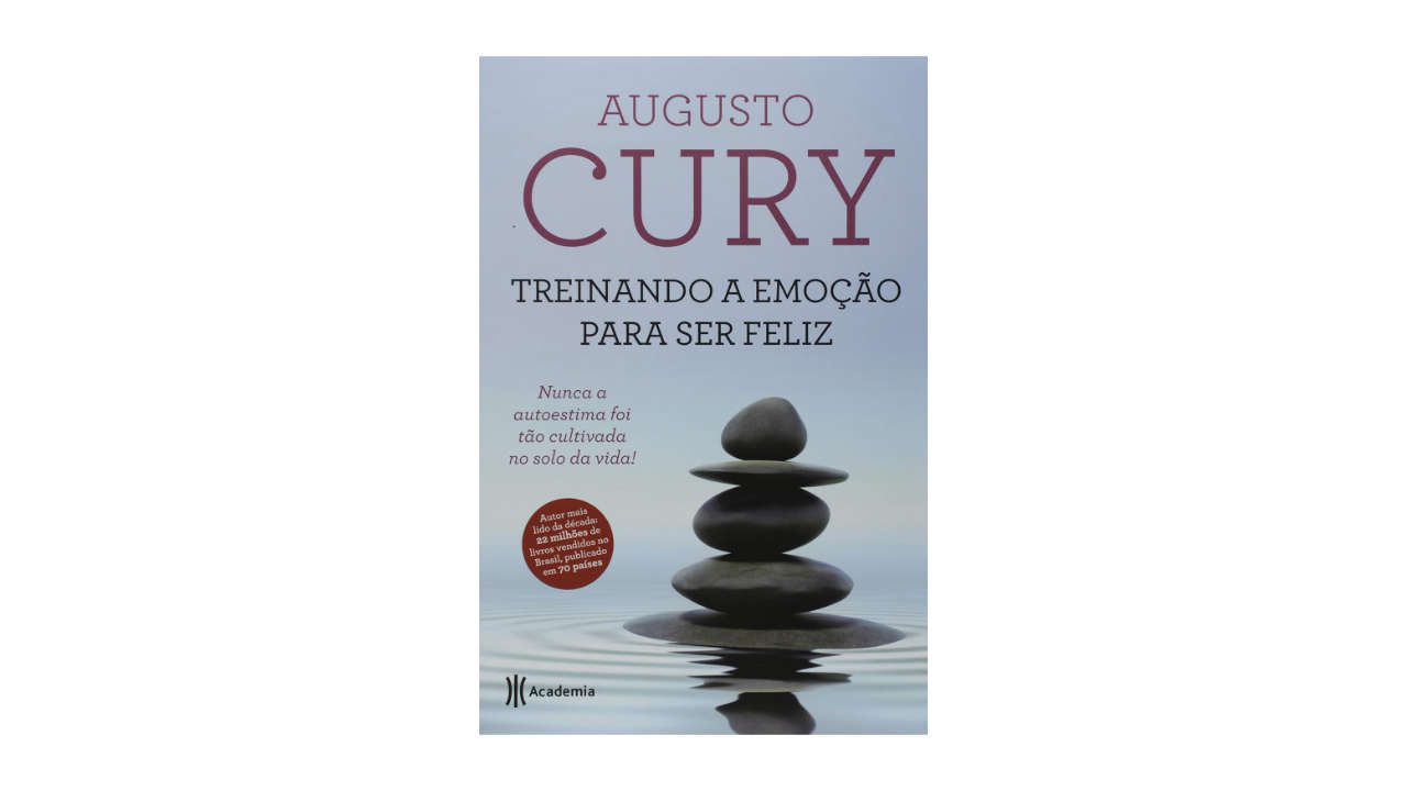 Lista com livros de Augusto Cury (imagem do livro Treinando a Emoção).