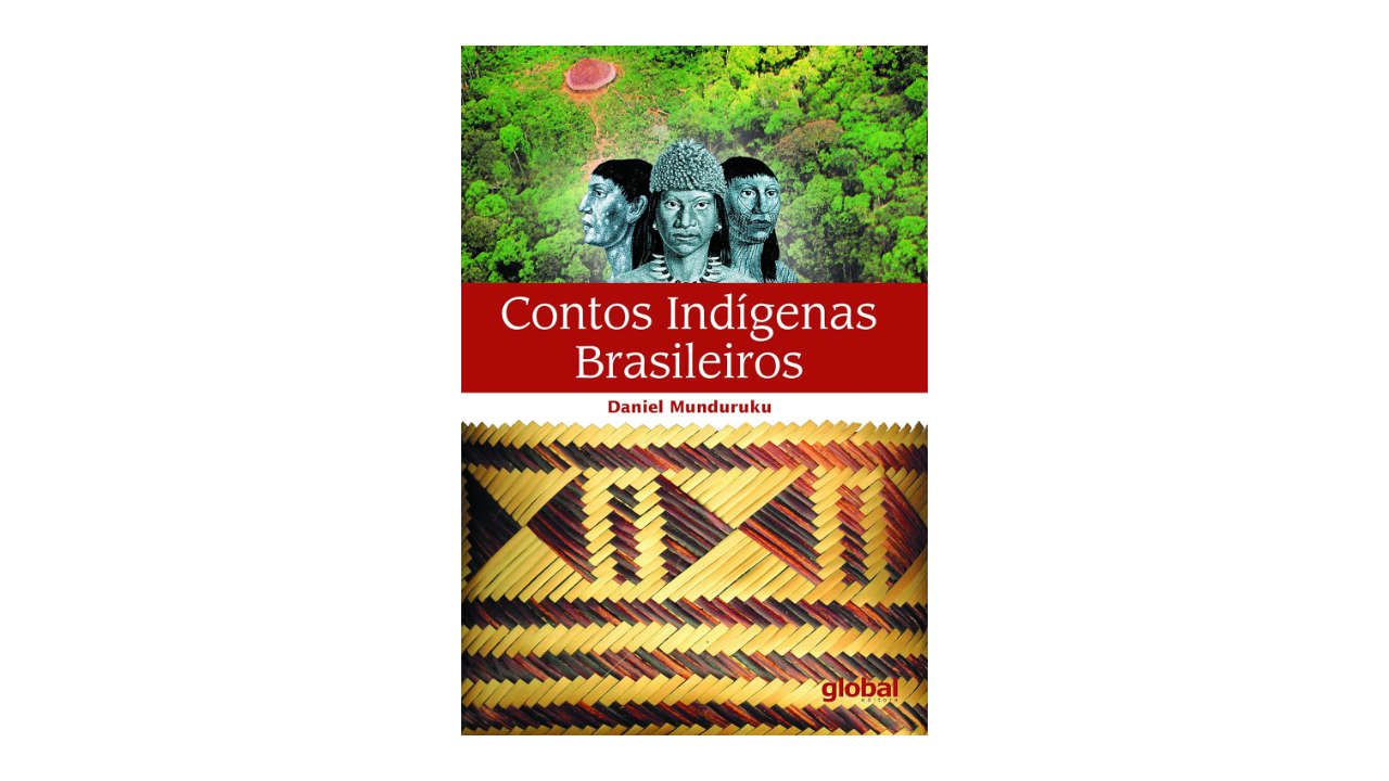 Lista com Livros de Contos (imagem do livro Contos Indígenas Brasileiros).