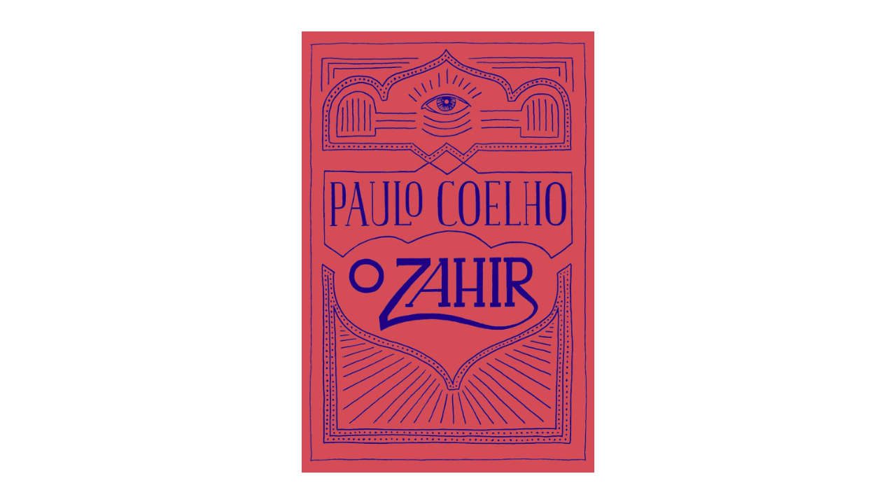 Lista com livros de Paulo Coelho (imagem do livro O Zahir).