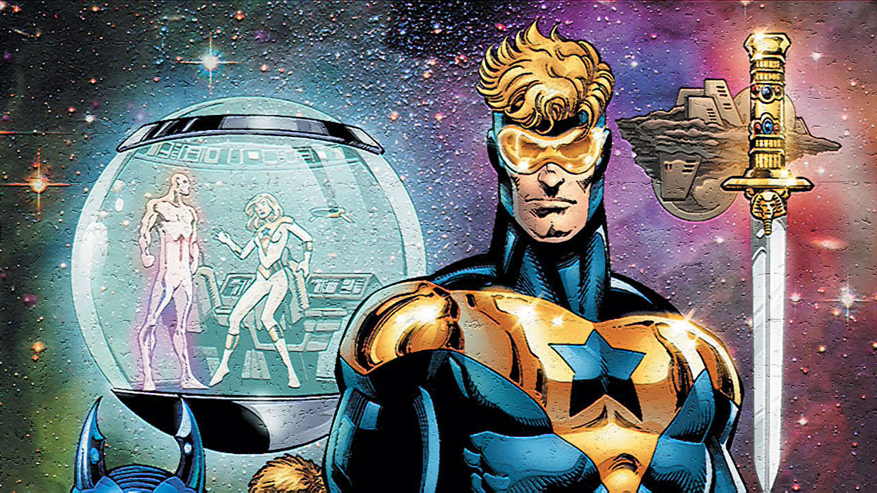 Lista com Heróis da DC (imagem do Gladiador Dourado).